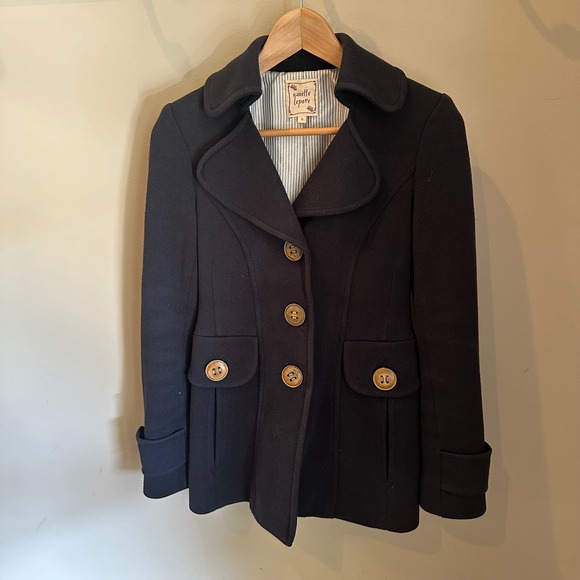 Nanette Lepore Women's Navy Blue‎ Small Peacoat Jacket, Stylish Outerwear - Picture 2 of 6